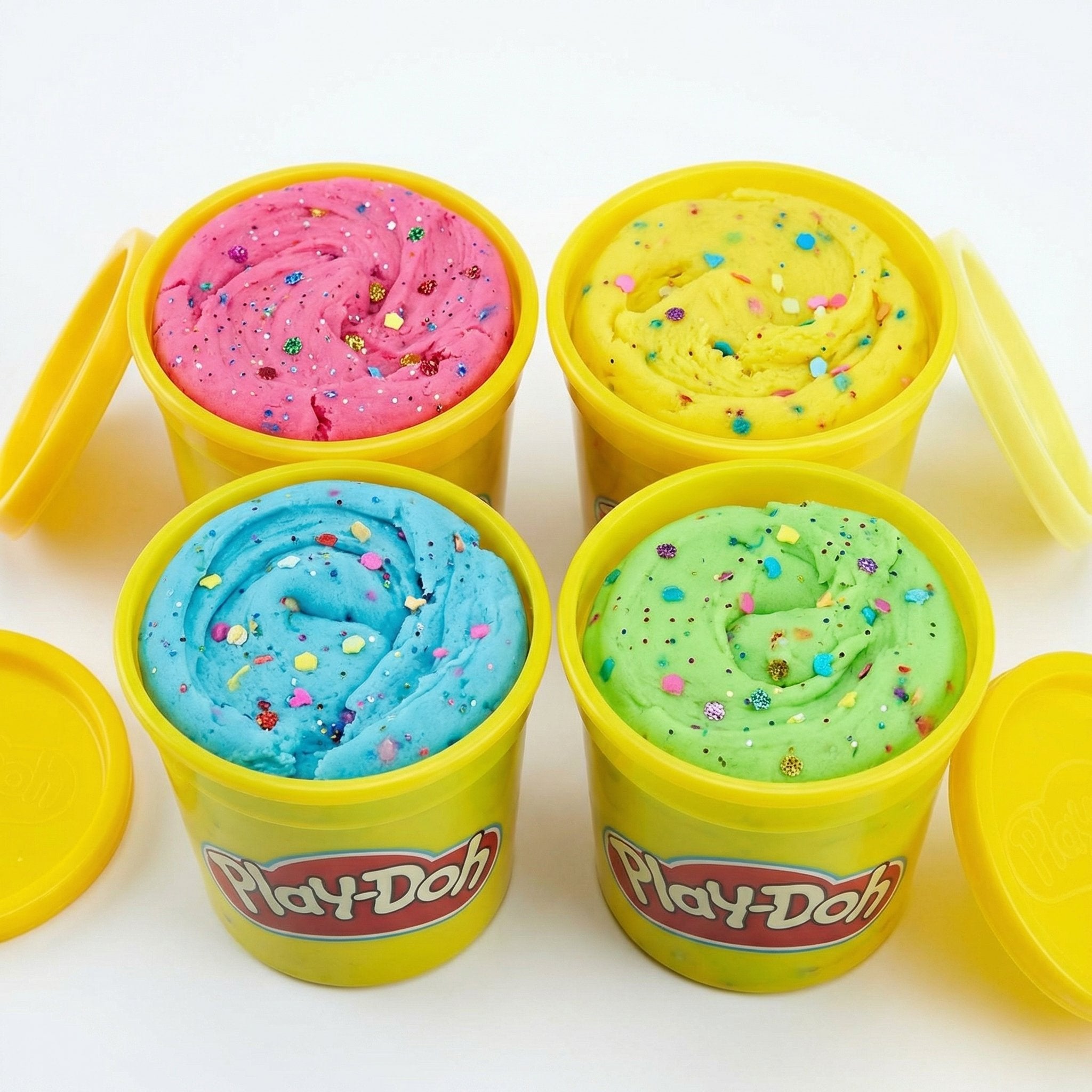 Play-Doh Confetti Pack 4 Botes Plastilina con Purpurina - Hasbro