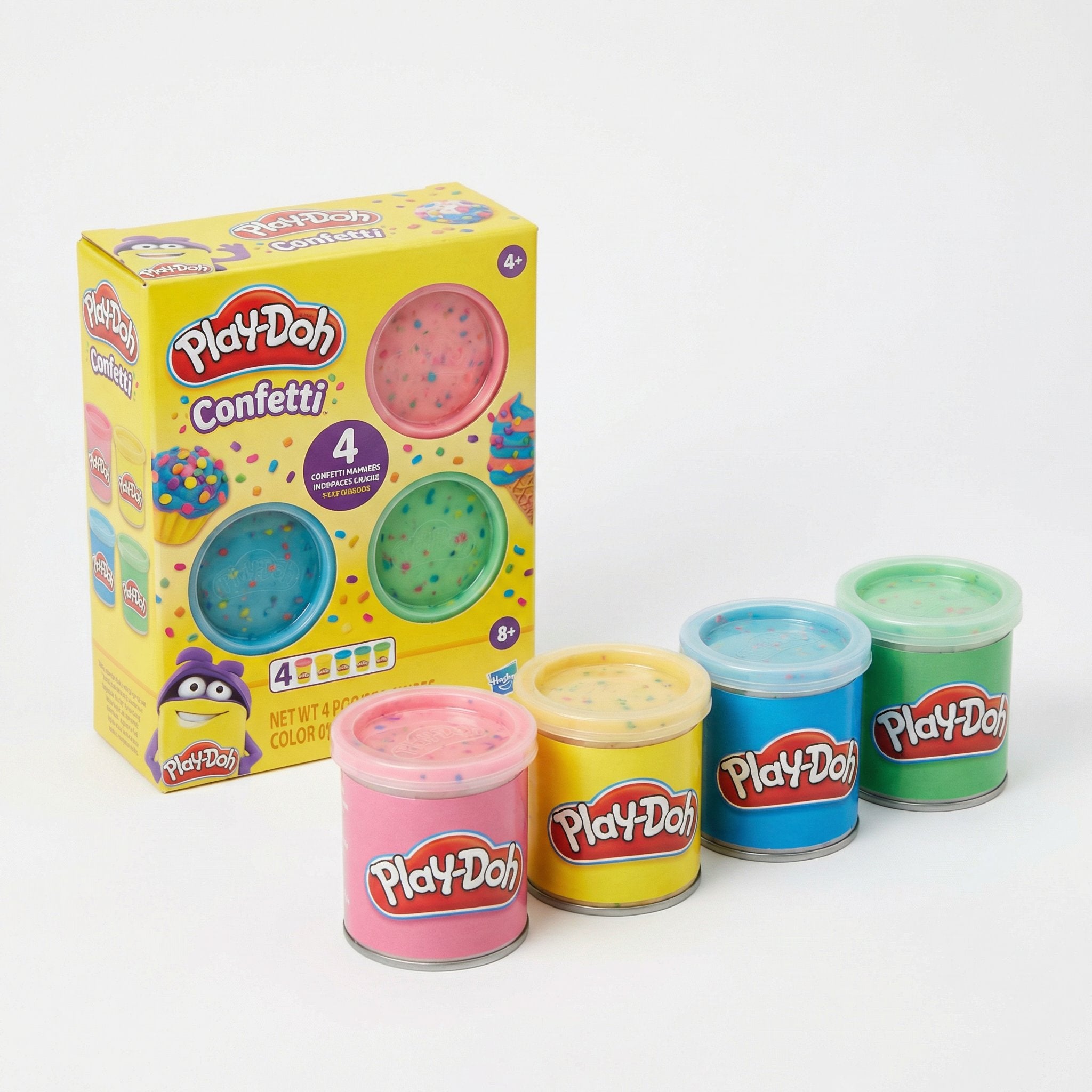 Play-Doh Confetti Pack 4 Botes Plastilina con Purpurina - Hasbro