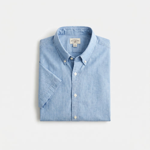 Camisa Manga Corta Hombre Plus Size Azul | UP2 Fashion