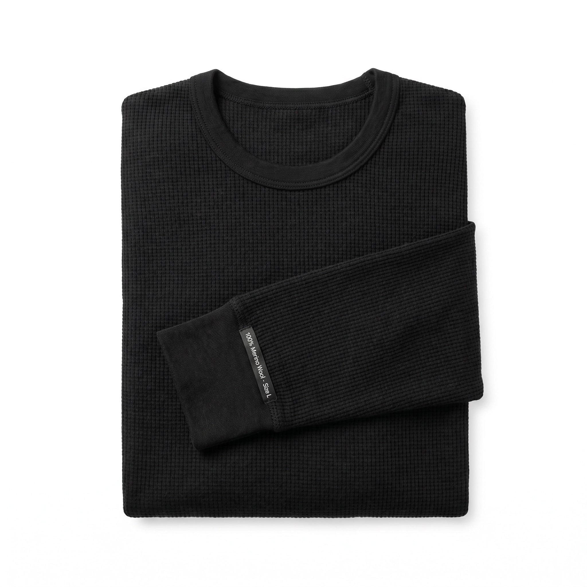 Camiseta Interior Manga Larga Hombre Negro | UP2 Fashion