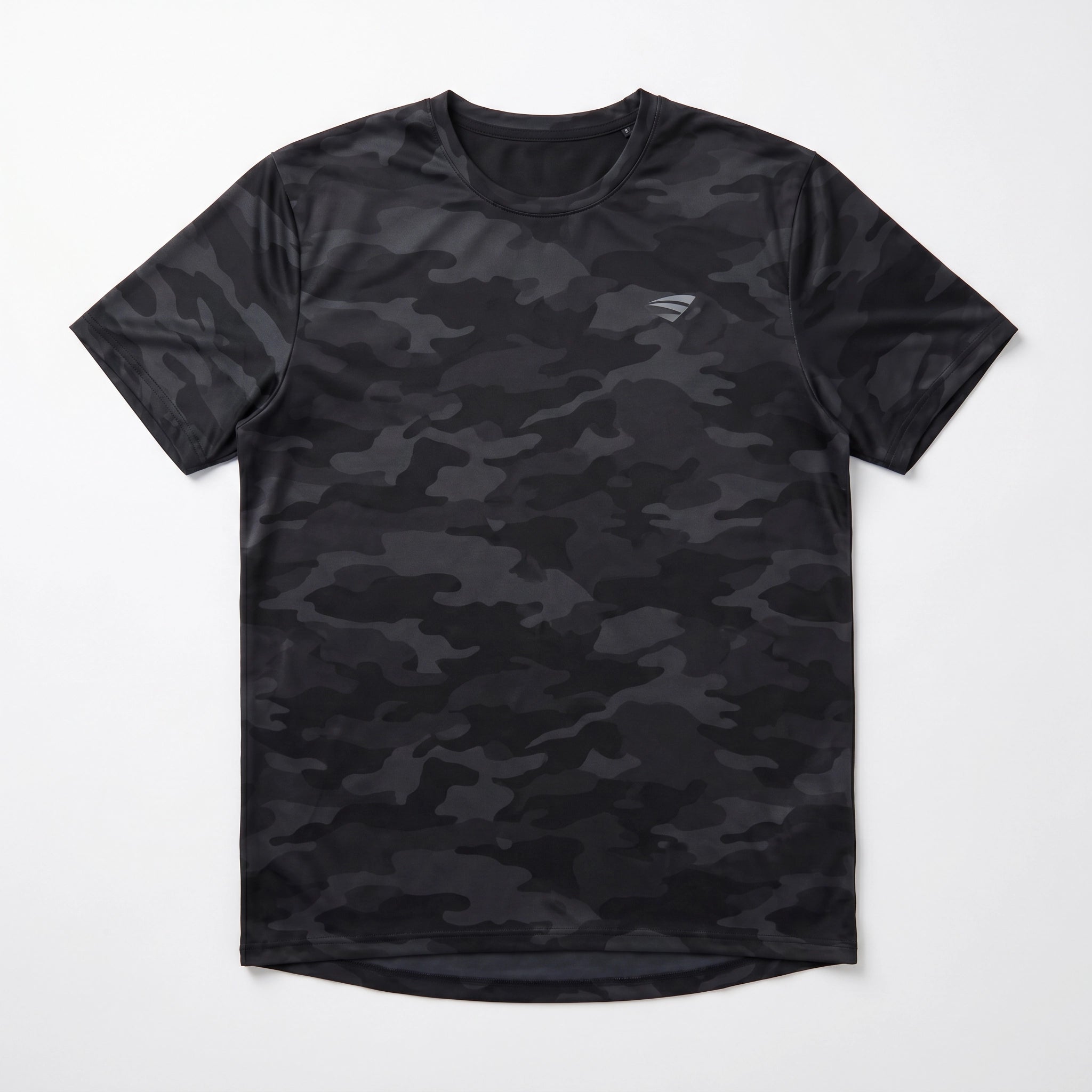 Camiseta Running Hombre Negro Camuflaje | Crane