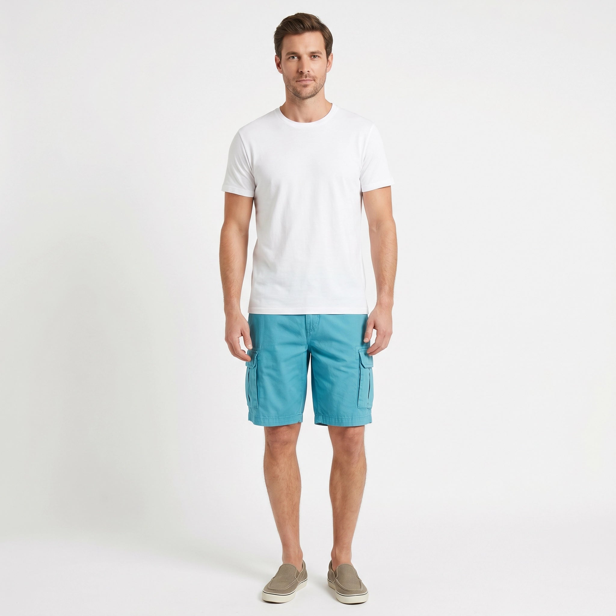 Cargo Shorts Hombre Azul Turquesa | UP2 Fashion