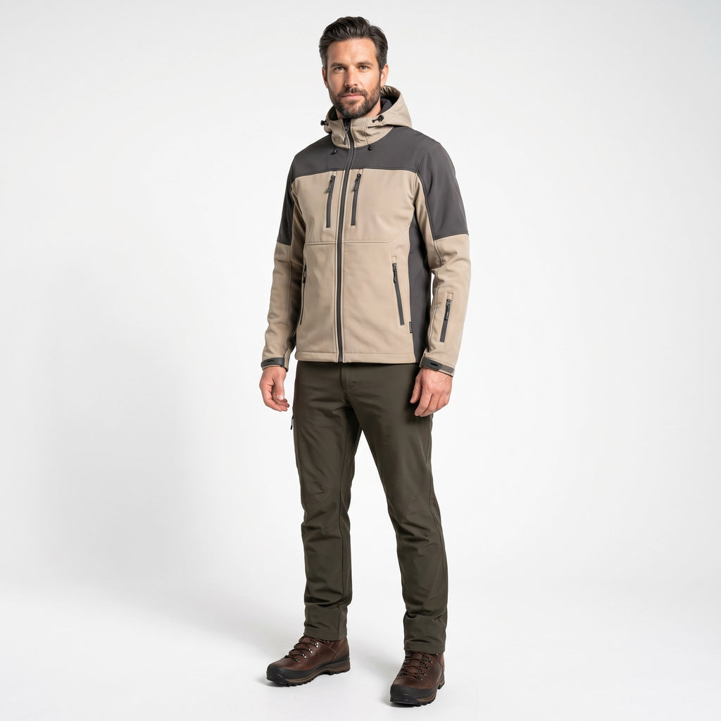 Chaqueta Trekking Hombre Beige/Gris Crane | Crane
