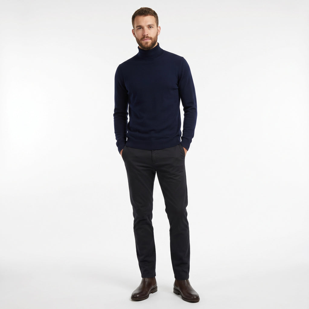Jersey Cuello Alto Hombre Azul Marino | UP2 Fashion