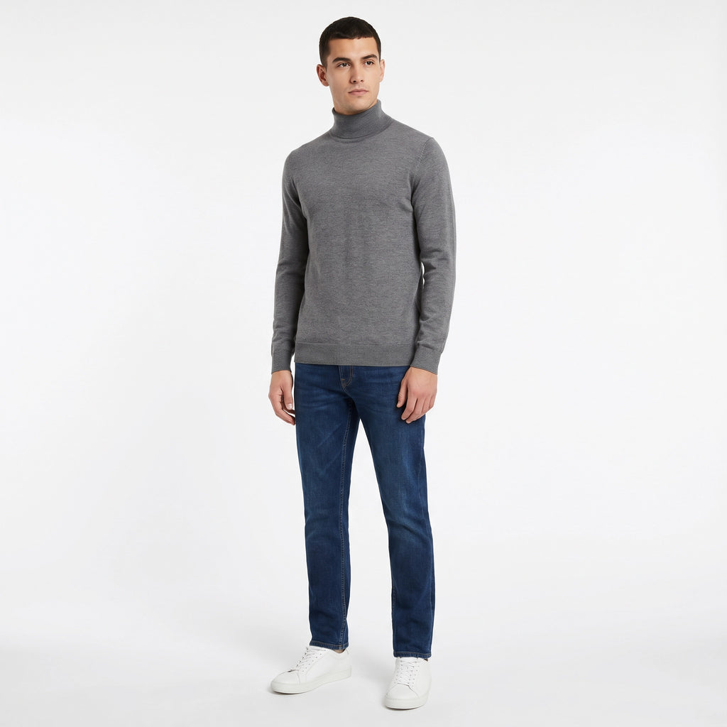 Jersey Cuello Alto Hombre Gris | UP2 Fashion