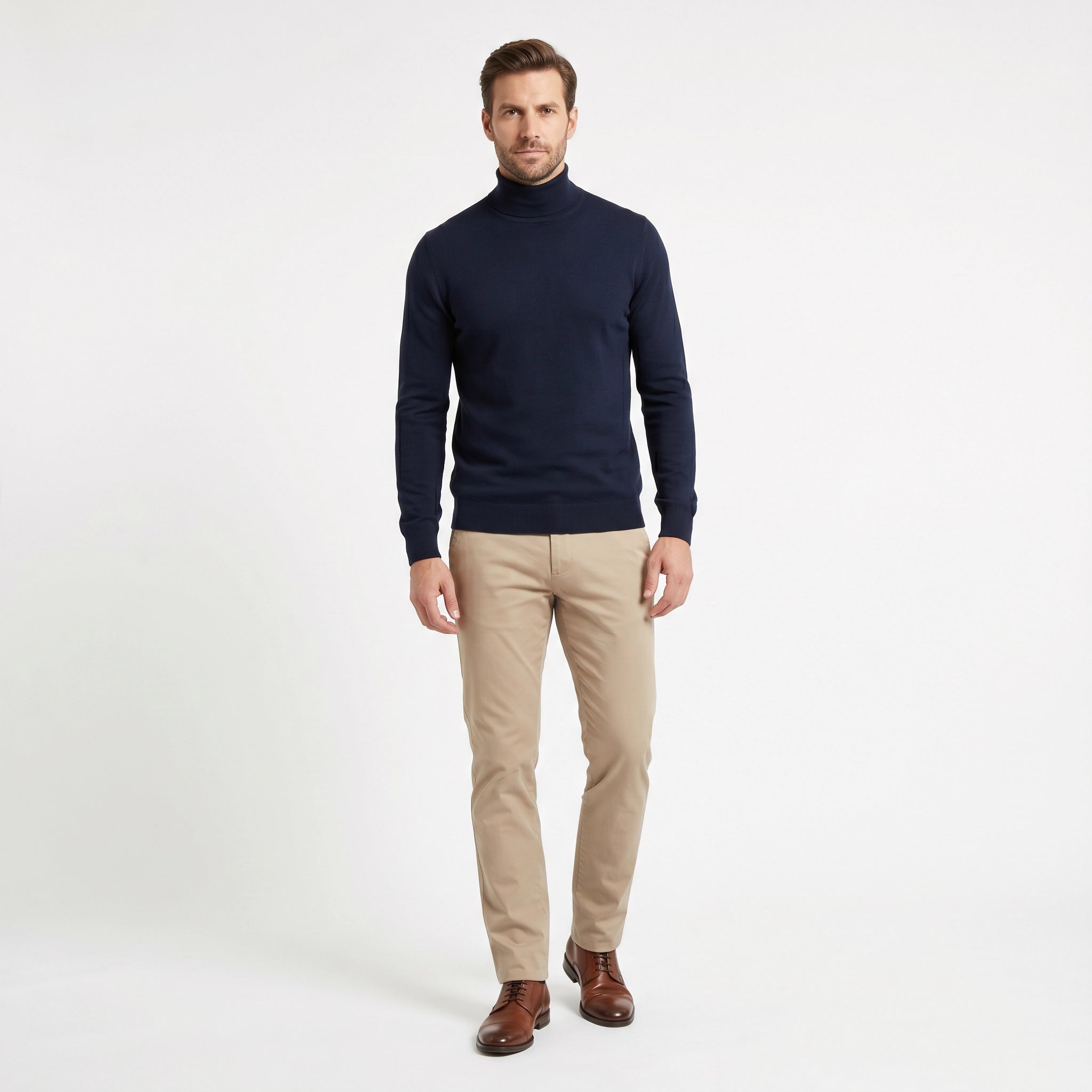 Jersey Cuello Alto Hombre Marino | UP2 Fashion