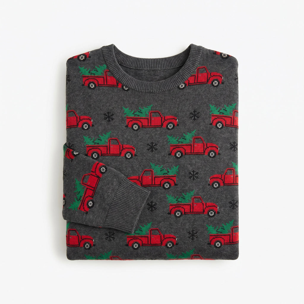 Jersey Navideño Hombre Gris Camión | UP2 Fashion