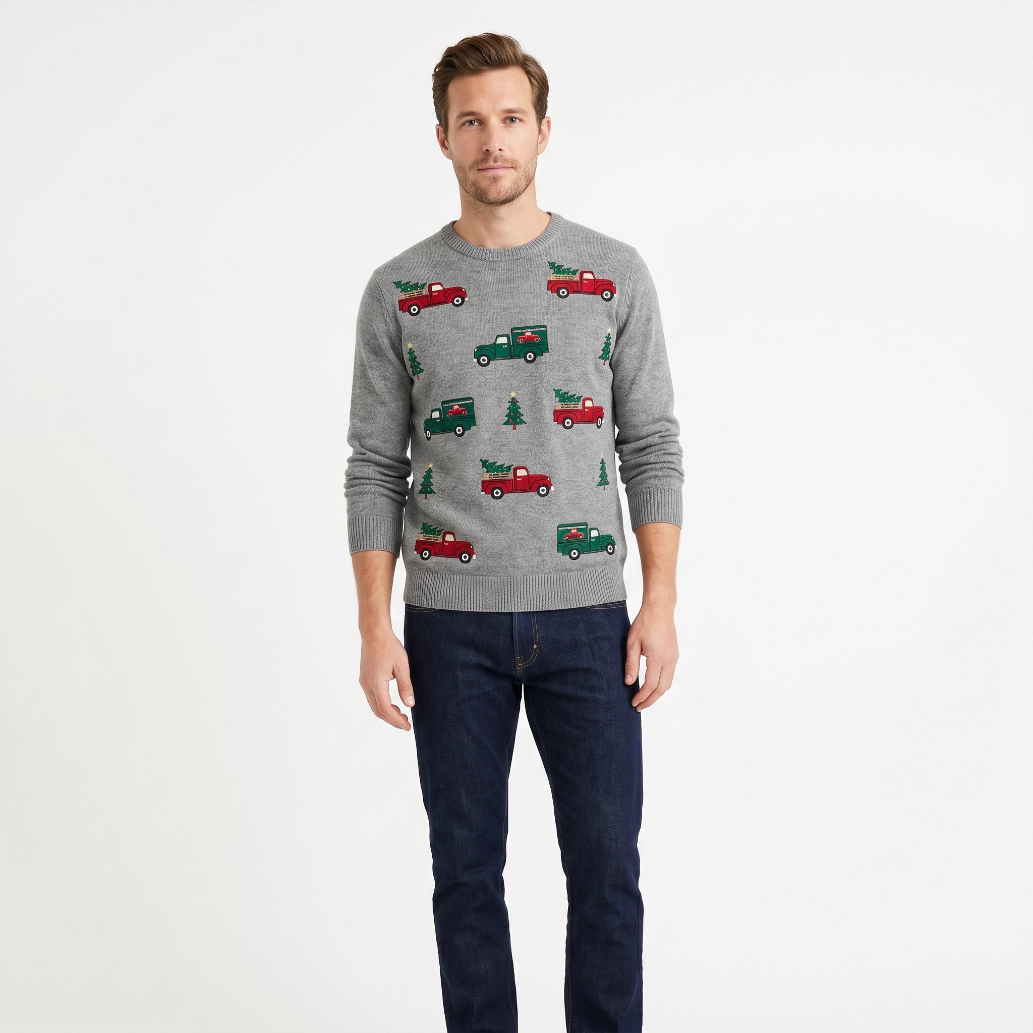 Jersey Navideño Hombre Gris Camión | UP2 Fashion