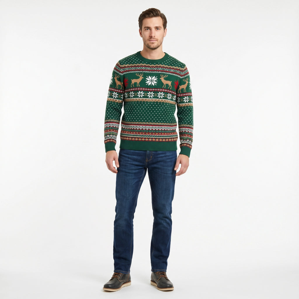 Jersey Navideño Hombre Verde Multicolor | UP2 Fashion
