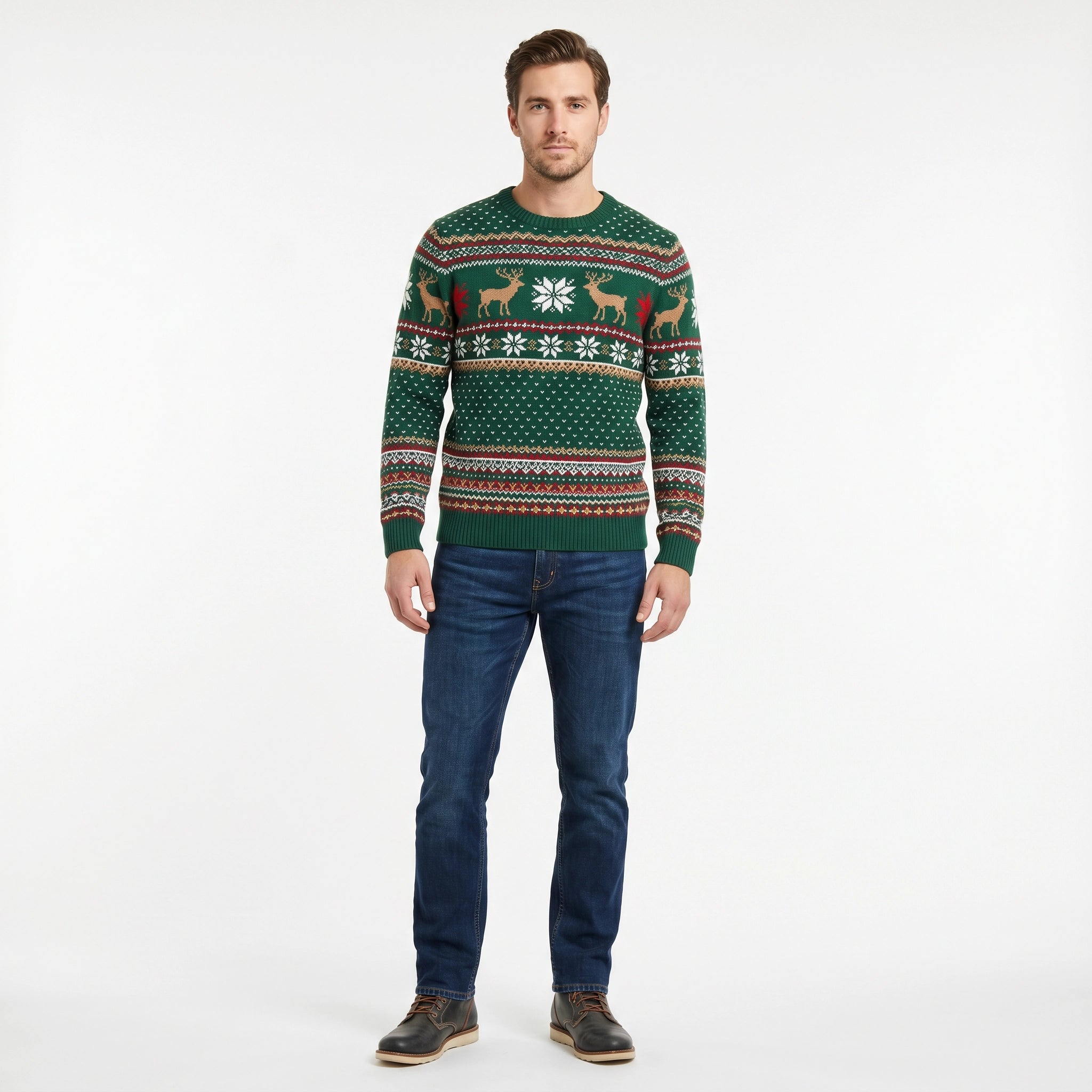 Jersey Navideño Hombre Verde Multicolor | UP2 Fashion