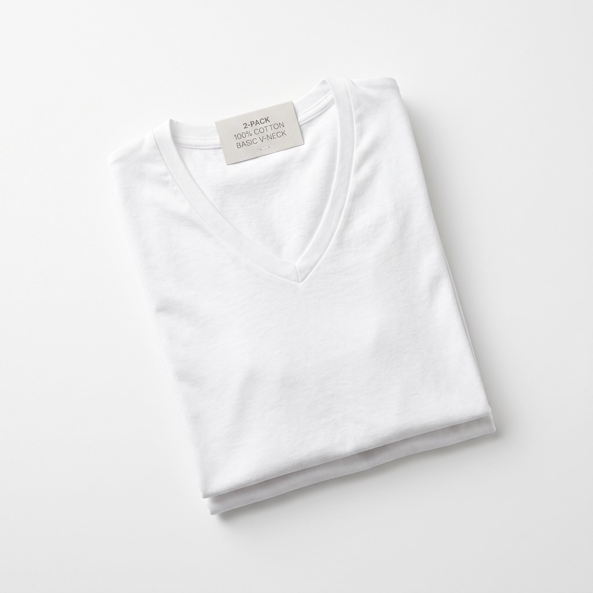 Pack 2 Camisetas Hombre Cuello Pico Blanco | UP2 Fashion