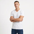 Pack 2 Camisetas Hombre Cuello Pico Blanco | UP2 Fashion
