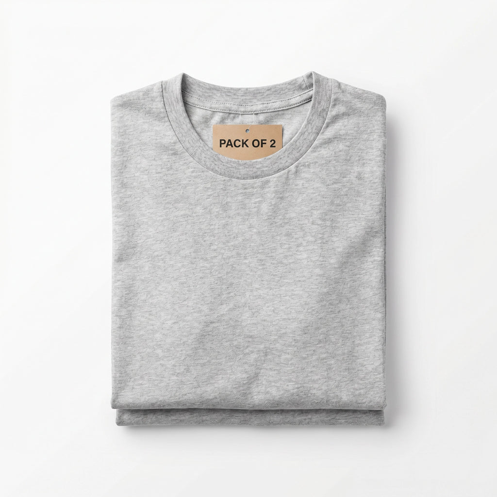 Pack 2 Camisetas Hombre Gris Claro | UP2 Fashion