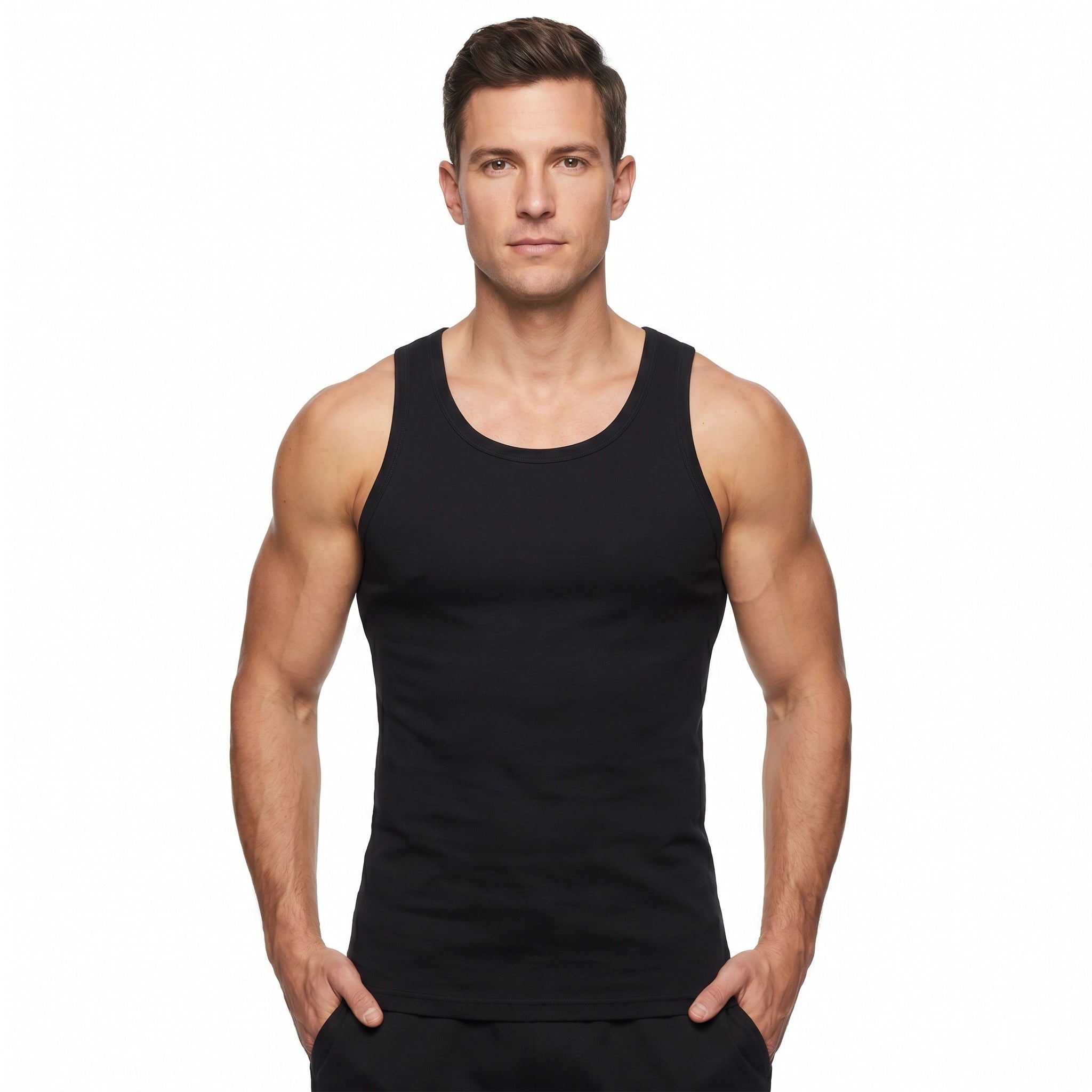 Pack 2 Camisetas Tirantes Hombre Negro | UP2 Fashion