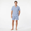 Pijama Corto Hombre Rayas Azul | UP2 Fashion