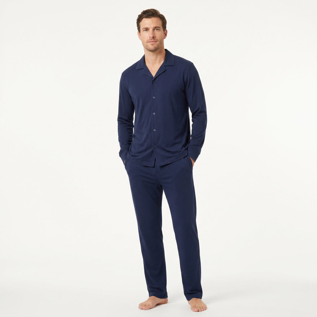 Pijama Largo Hombre Azul Marino | UP2 Fashion