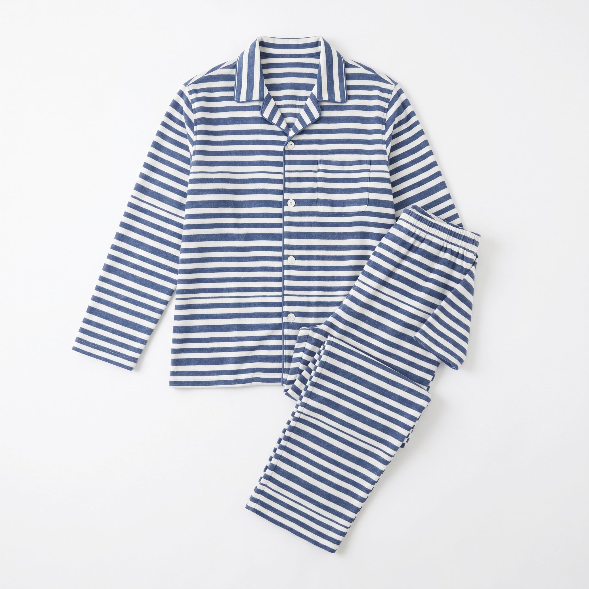 Pijama Largo Hombre Azul Rayas | UP2 Fashion