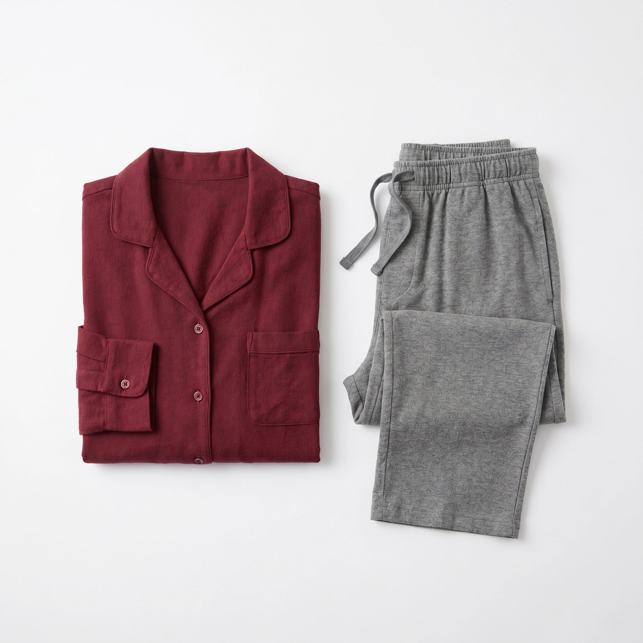 Pijama Largo Hombre Burdeos/Gris | UP2 Fashion