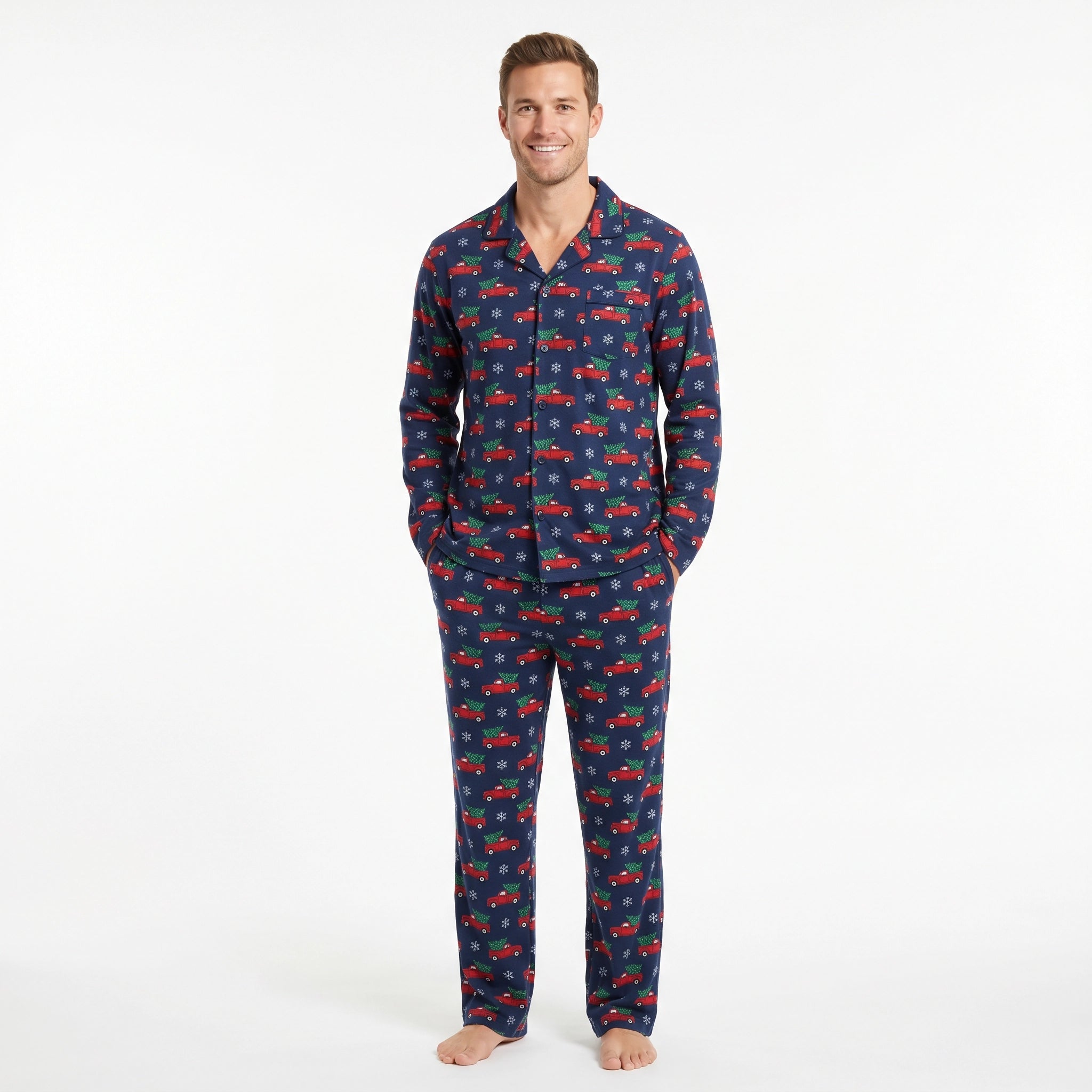 Pijama Largo Hombre Navideño Camioneta | UP2 Fashion
