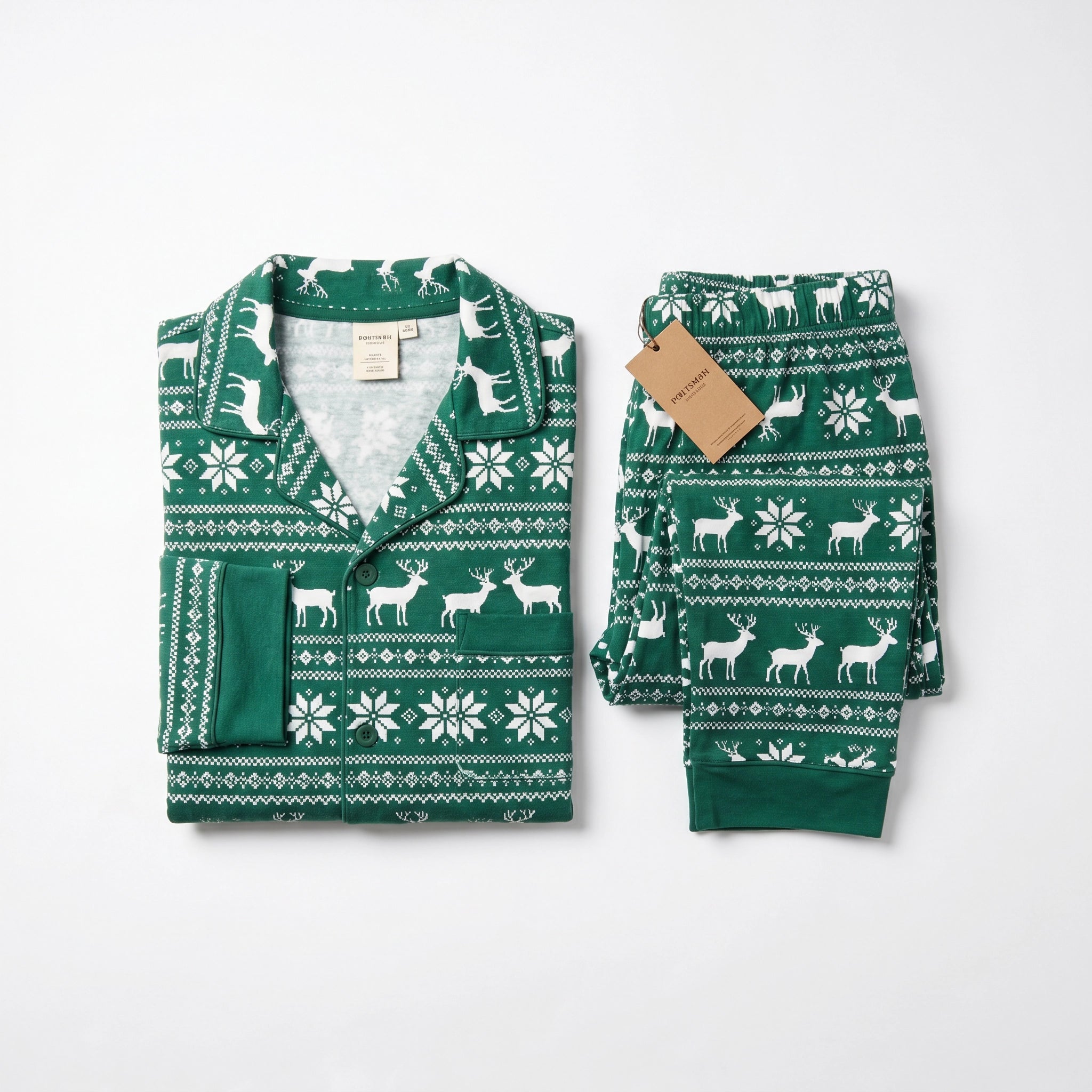 Pijama Largo Hombre Navideño Verde | UP2 Fashion
