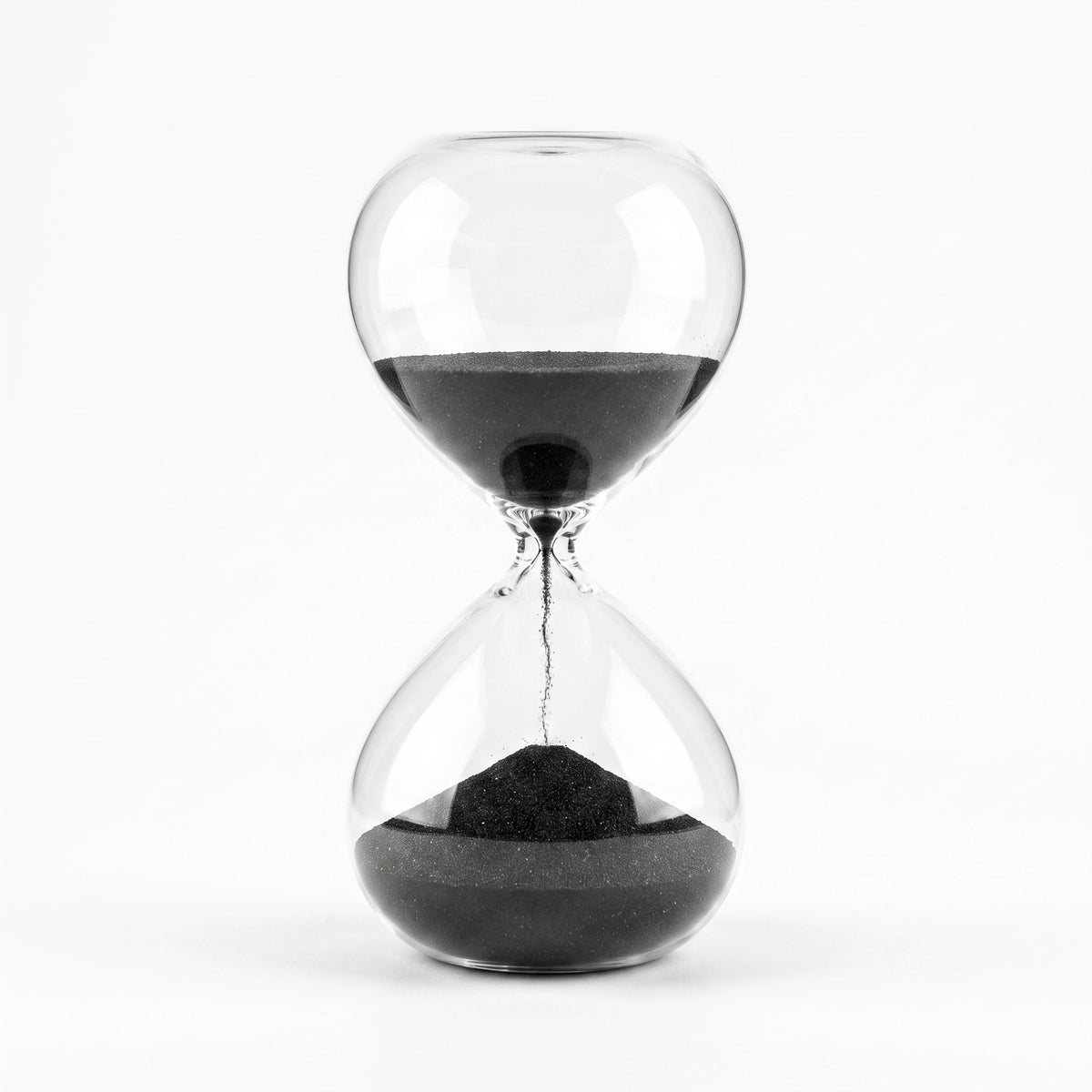 Reloj de Arena Decorativo de Cristal — Arena Negra