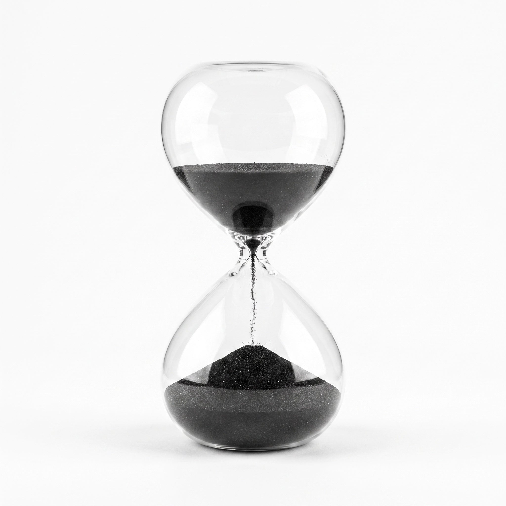 Reloj de Arena Decorativo de Cristal — Arena Negra