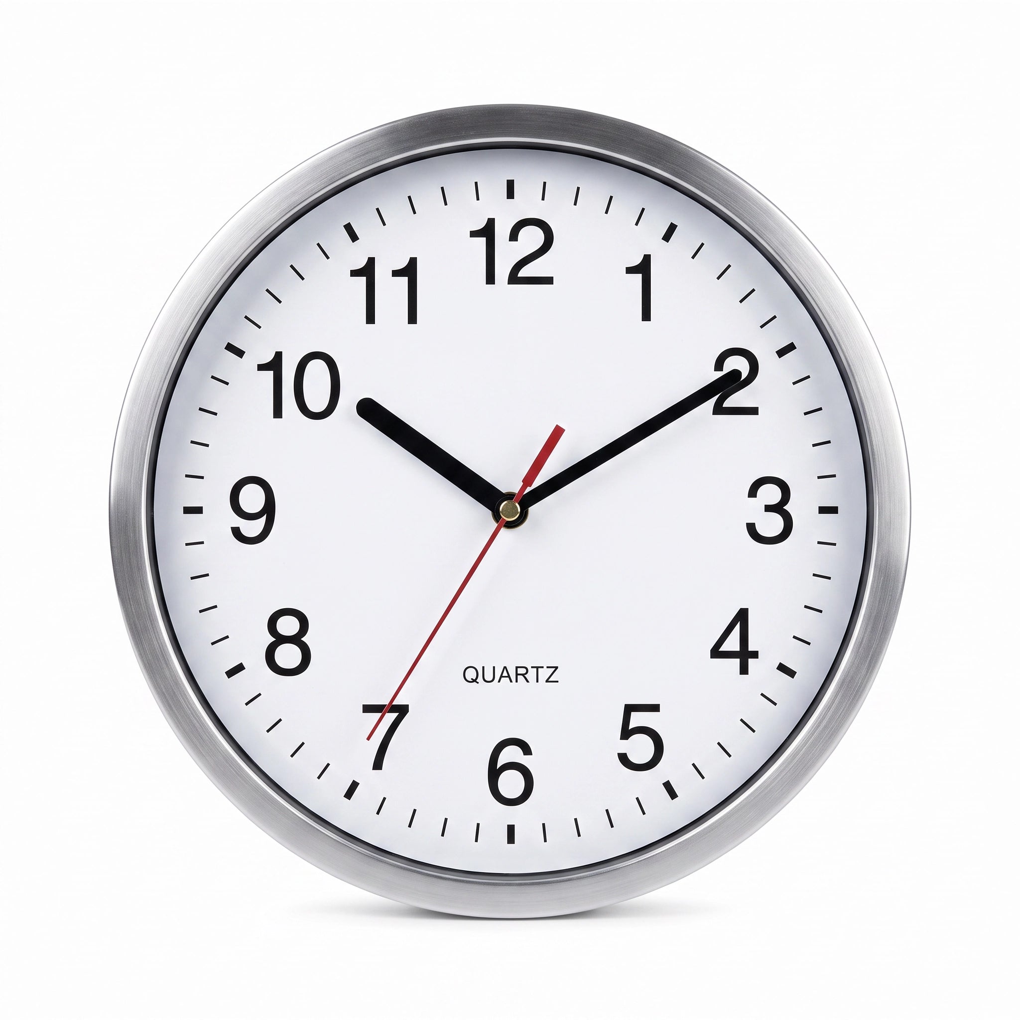 Reloj de Pared Clásico Quartz 12" — Marco Plateado