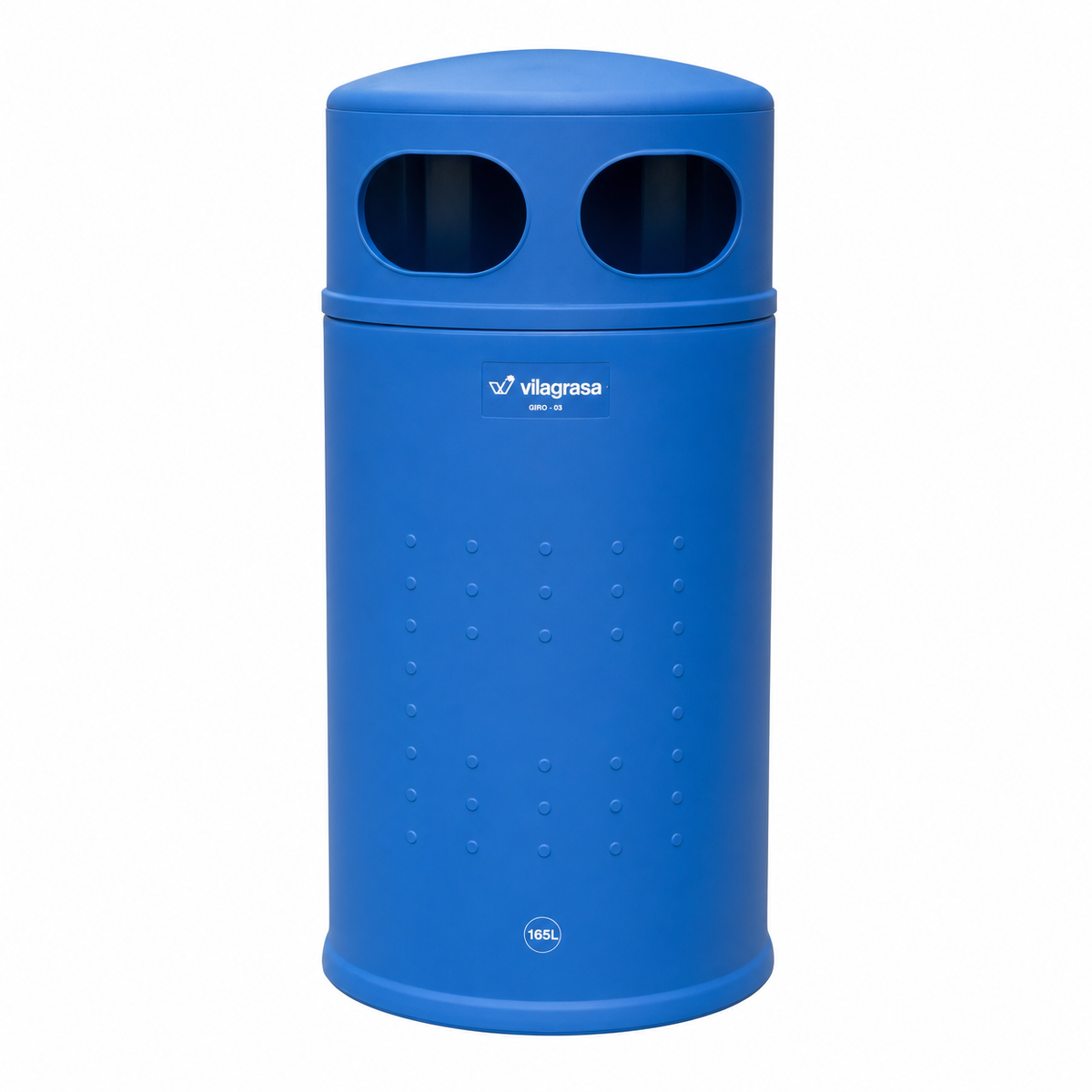 Papelera de Reciclaje Vilagrasa GIRO-03 AZUL — Pap.Con 2 Bocas Frontales Cap. 120 Litros