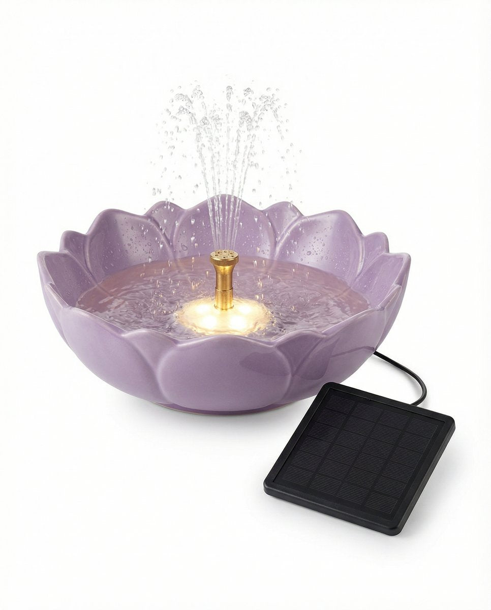 Fuente Solar LED Flor Lila - Belavi