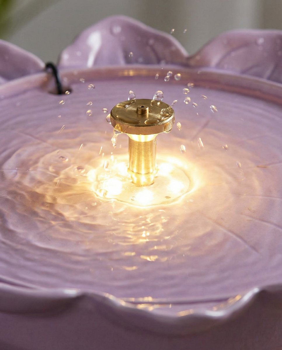Fuente Solar LED Flor Lila - Belavi