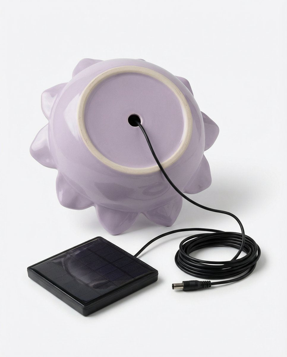 Fuente Solar LED Flor Lila - Belavi