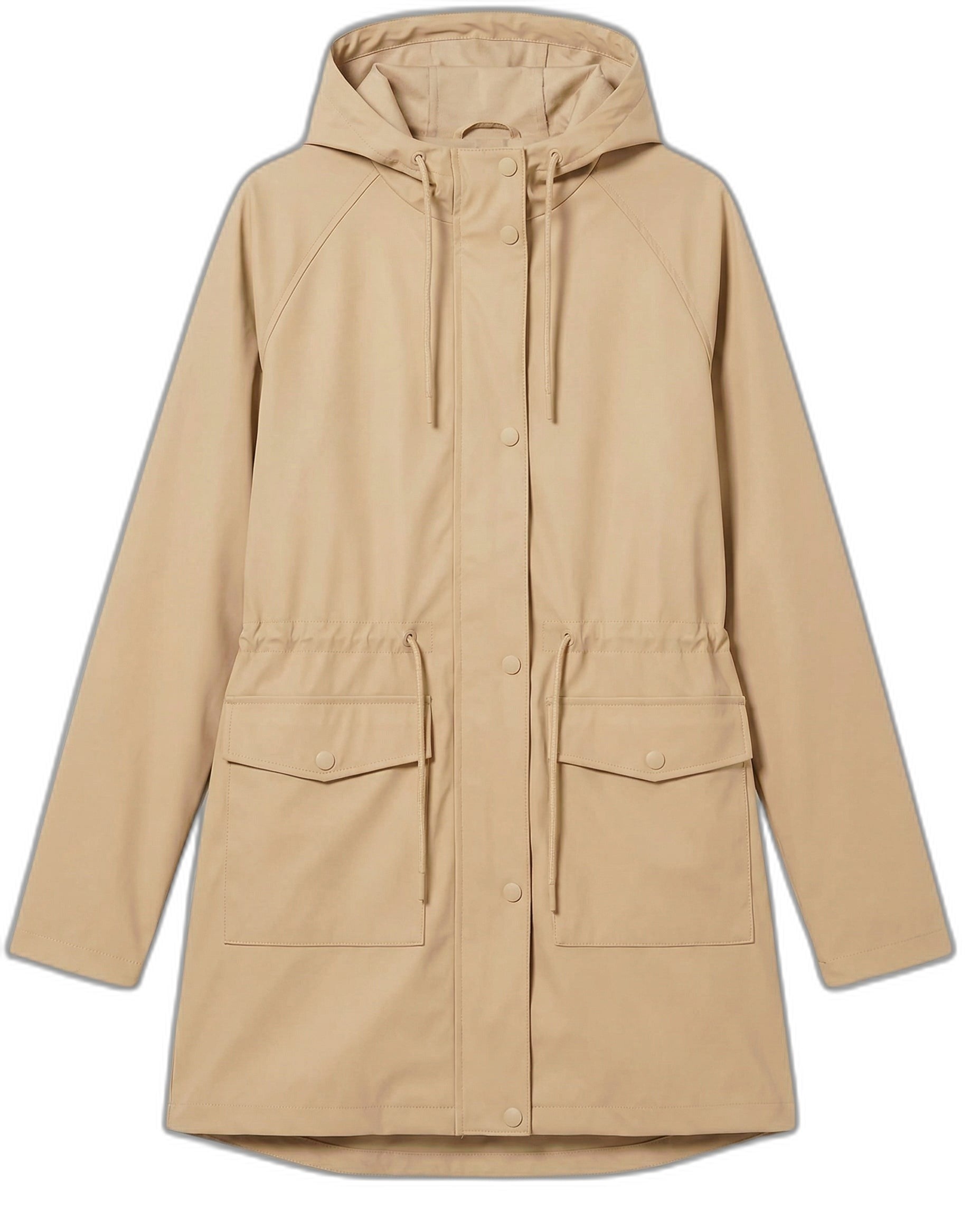 Chubasquero Impermeable Mujer Beige con Capucha - Talla L (44/46) | UP2 Fashion