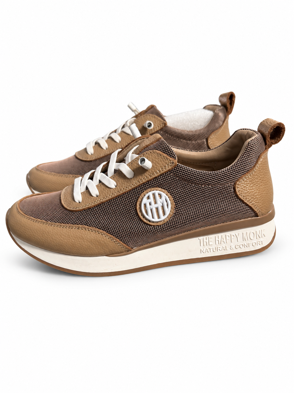 Zapatillas The Happy Monk Vanity-010 beige y marrón