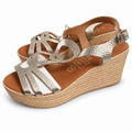 Sandalias Tekila 1014 platino con cuña — fondo blanco
