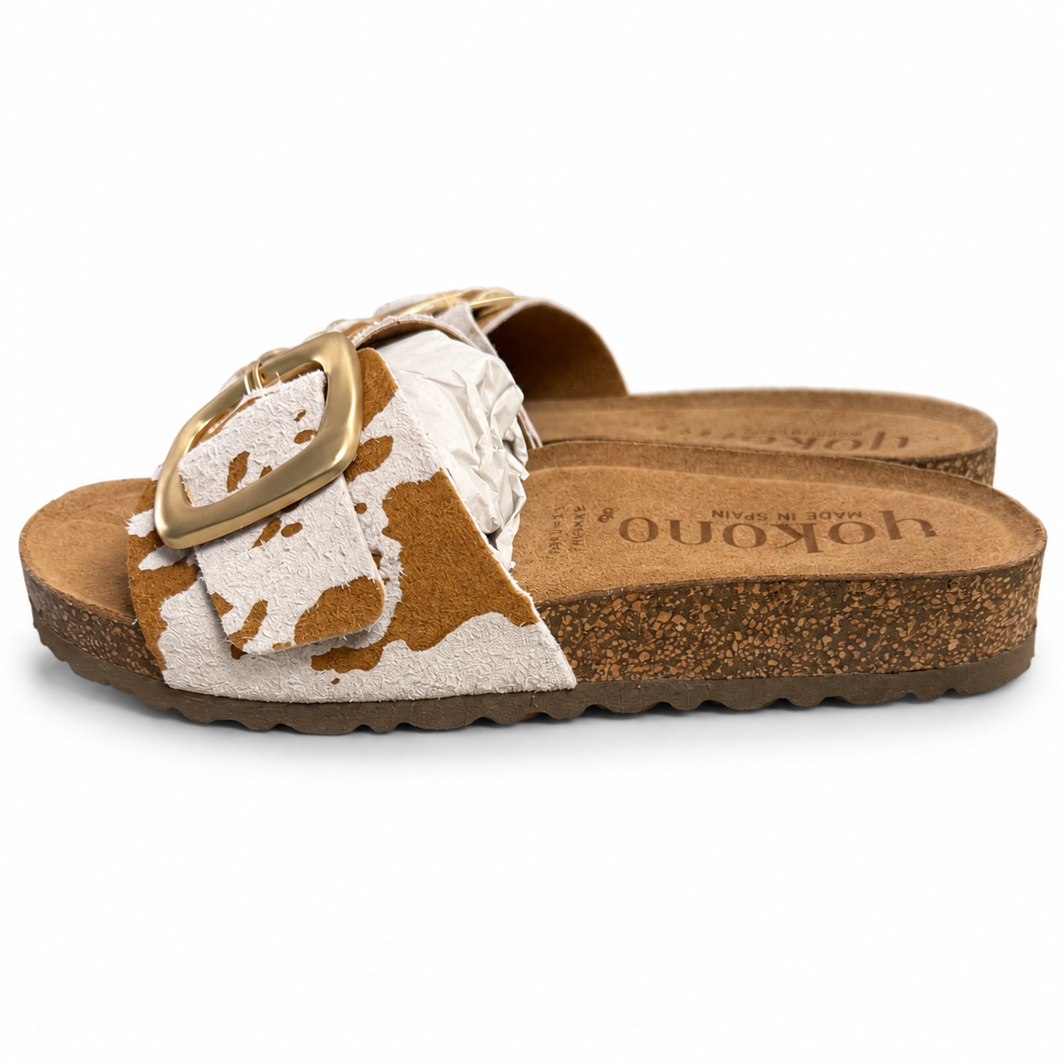 Sandalias Yokono Jerba-114 blanco y beige — fondo blanco