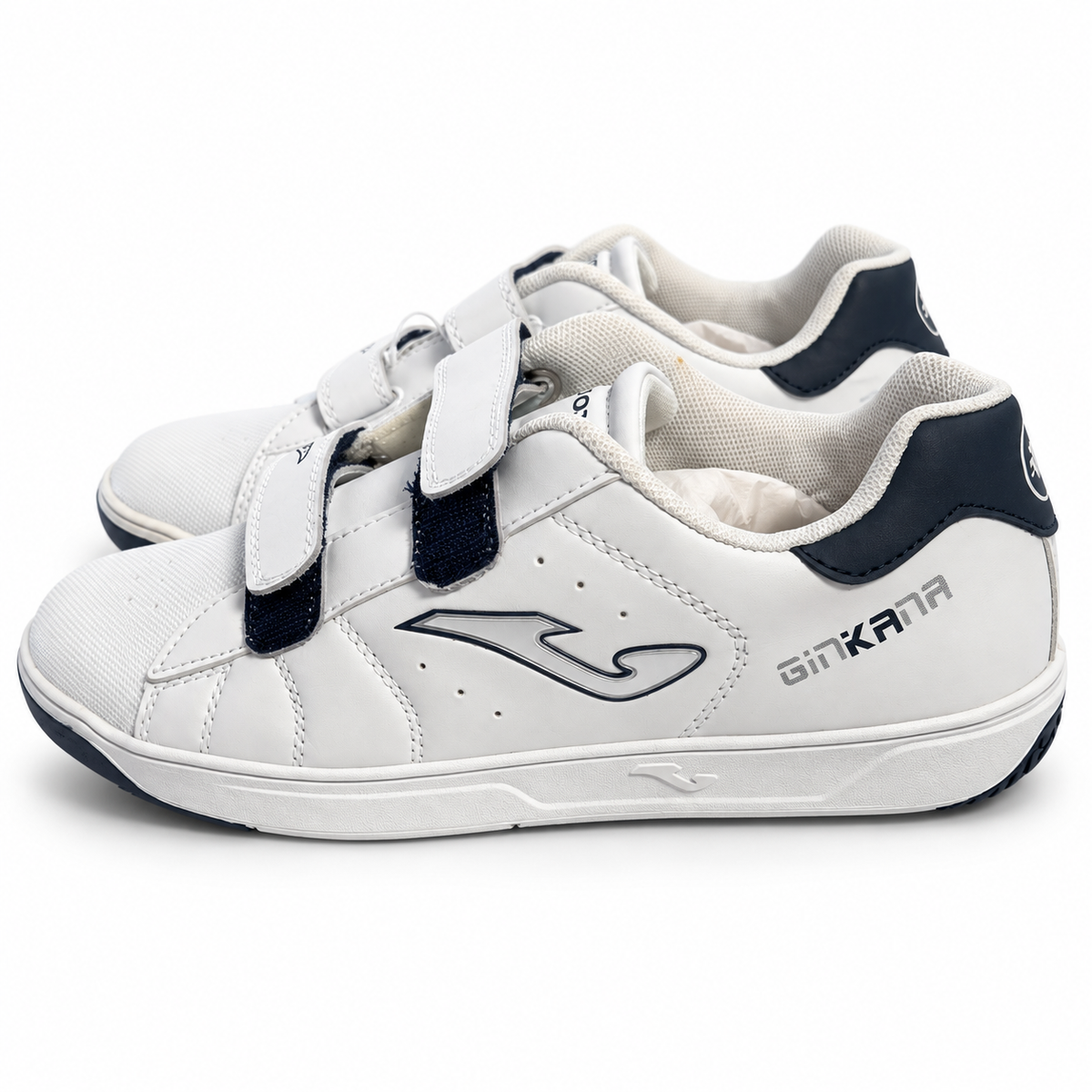 Zapatillas Joma Ginkana Jr 704 blanco y marino, talla 38 — fondo blanco