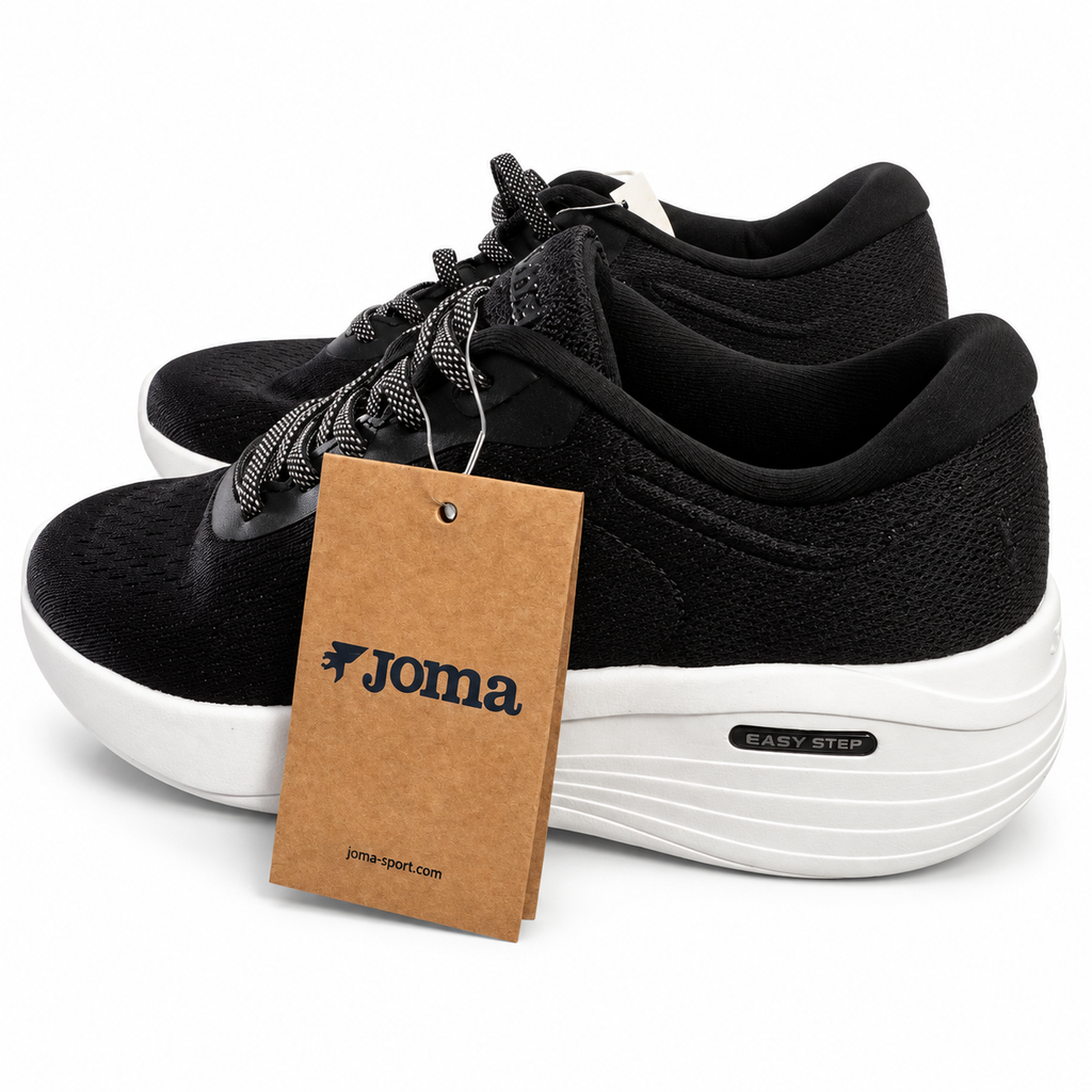 Zapatillas Joma Diana Lady 2501 negras con suela blanca — fondo blanco