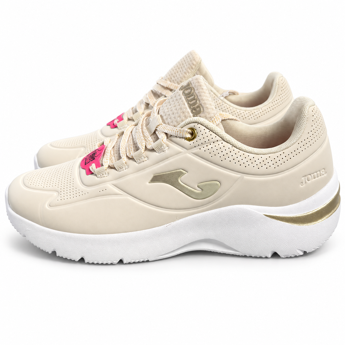 Joma N-400 Lady 2325 beige con detalles dorados — fondo blanco