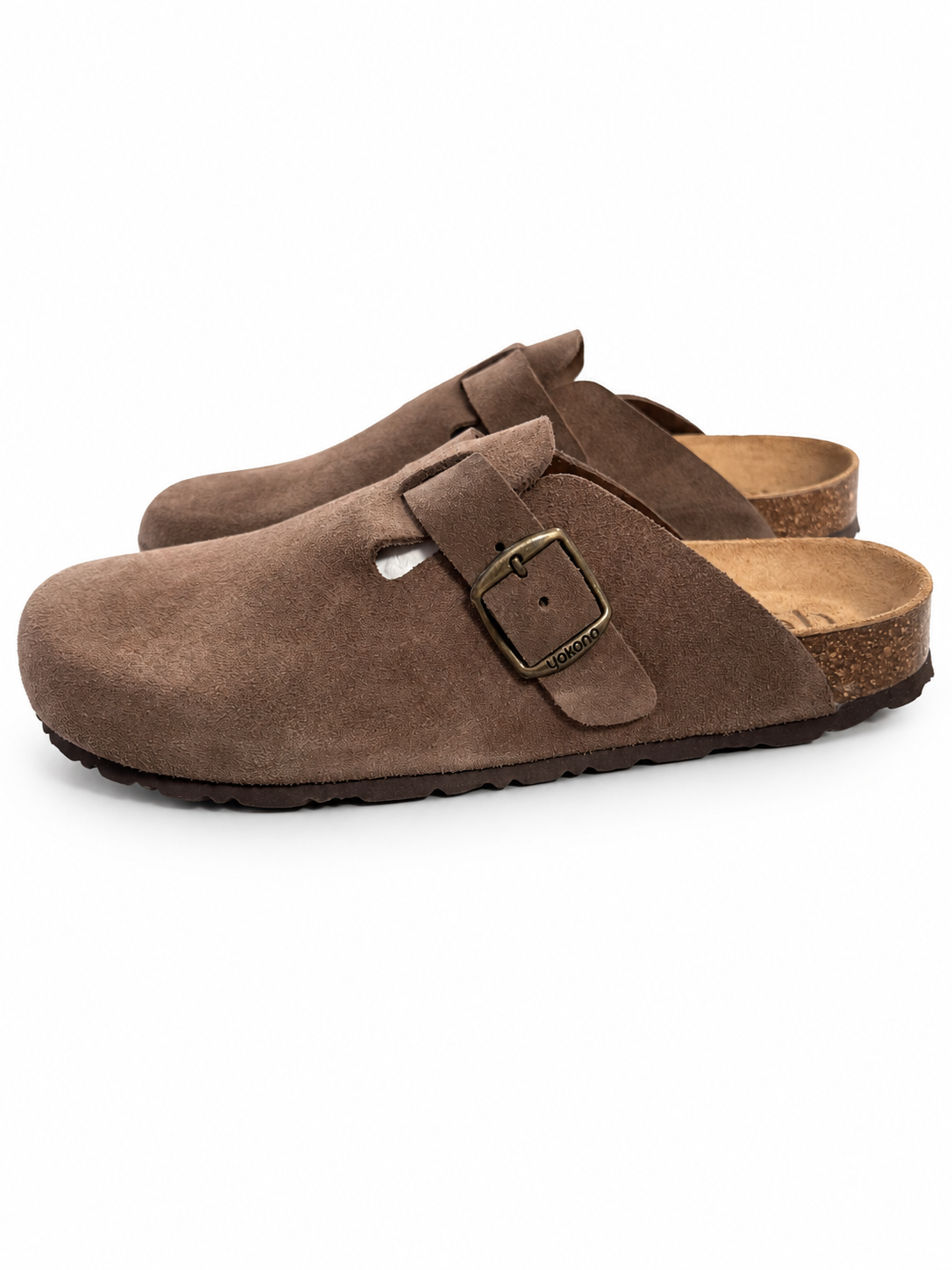 Zuecos Yokono 599CRO marrón lodo para hombre, talla 42 — vista del par