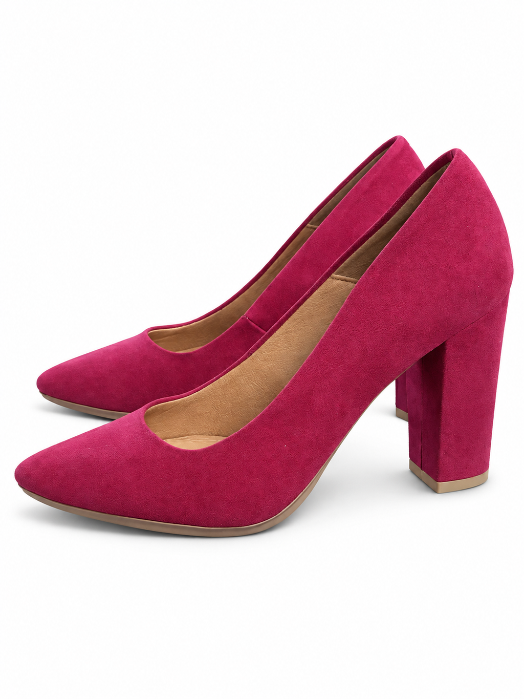 Salones Chamby 4770 fucsia de tacón ancho, talla 37 — vista del par