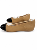 Bailarinas FitFlop Danser camel con puntera negra, talla 39 — vista del par