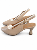 Zapatos destalonados Chamby 4241 beige con hebilla, talla 41 — vista del par