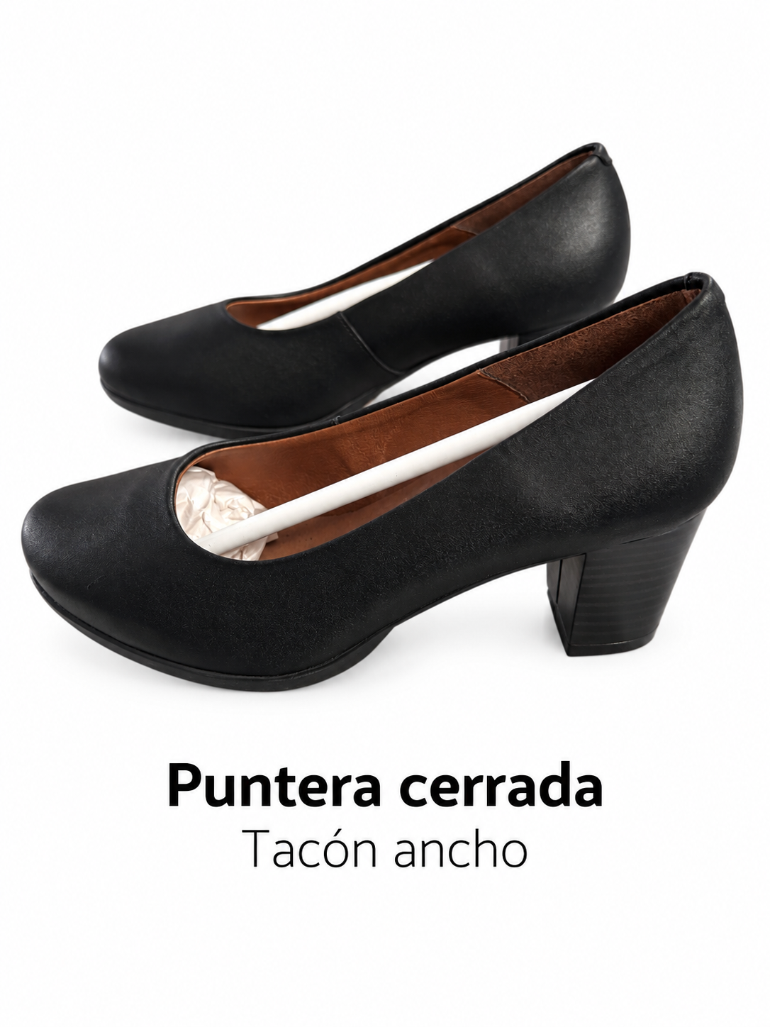 Zapatos de salón Chamby 4450 negros de tacón ancho talla 39 — puntera y tacón