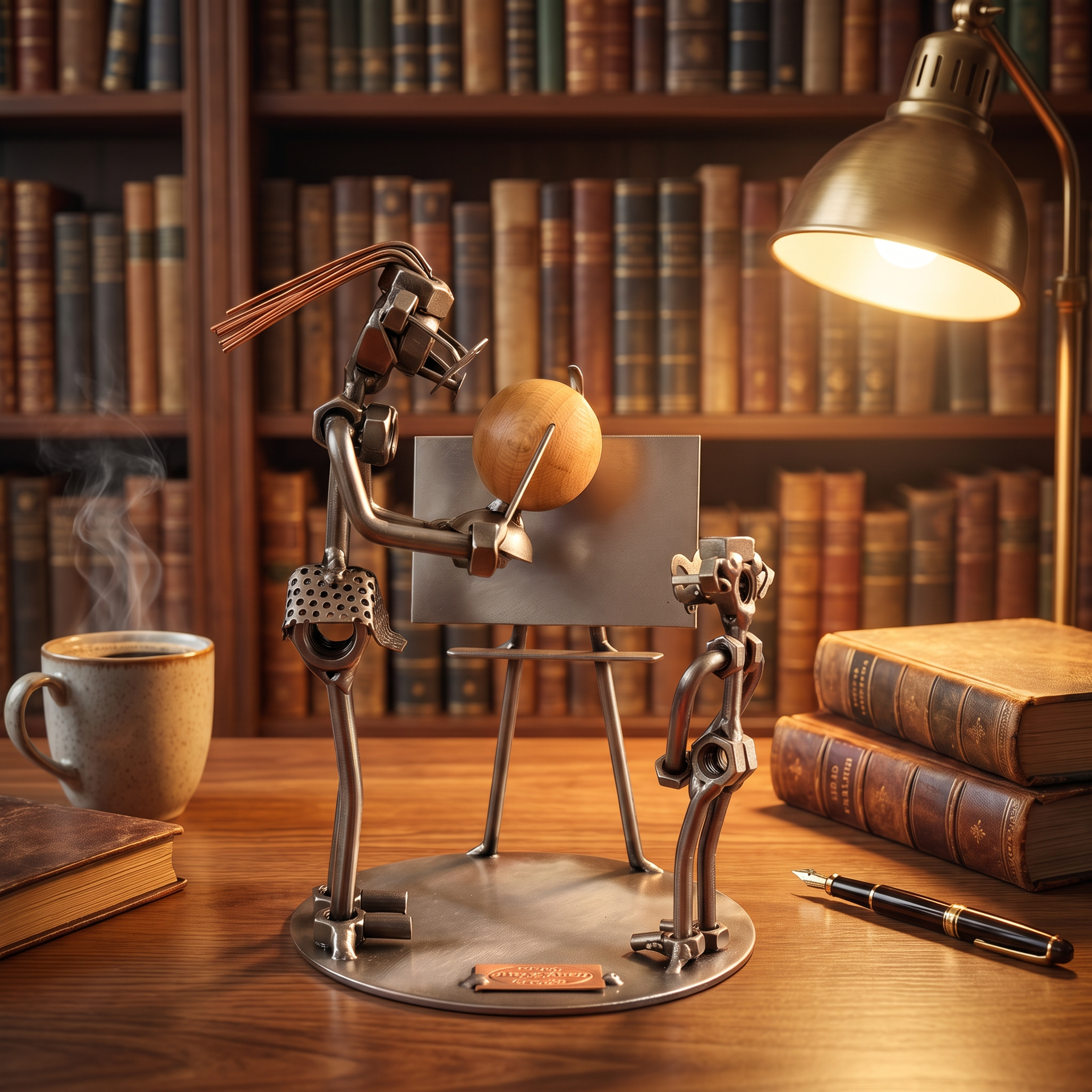 Figura artesanal profesor - decoración estudio