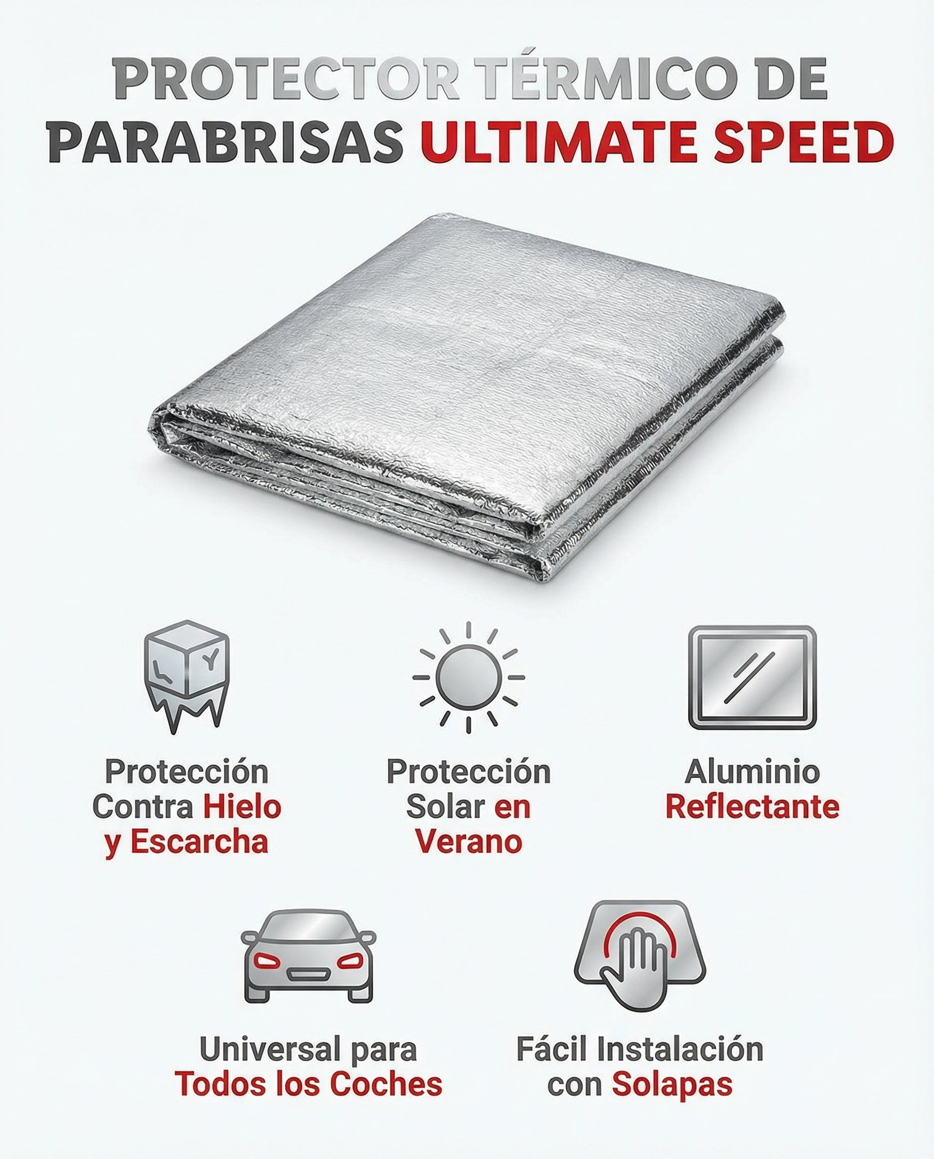 Protector Térmico de Parabrisas Aluminio Anti-Hielo y Sol | Ultimate Speed