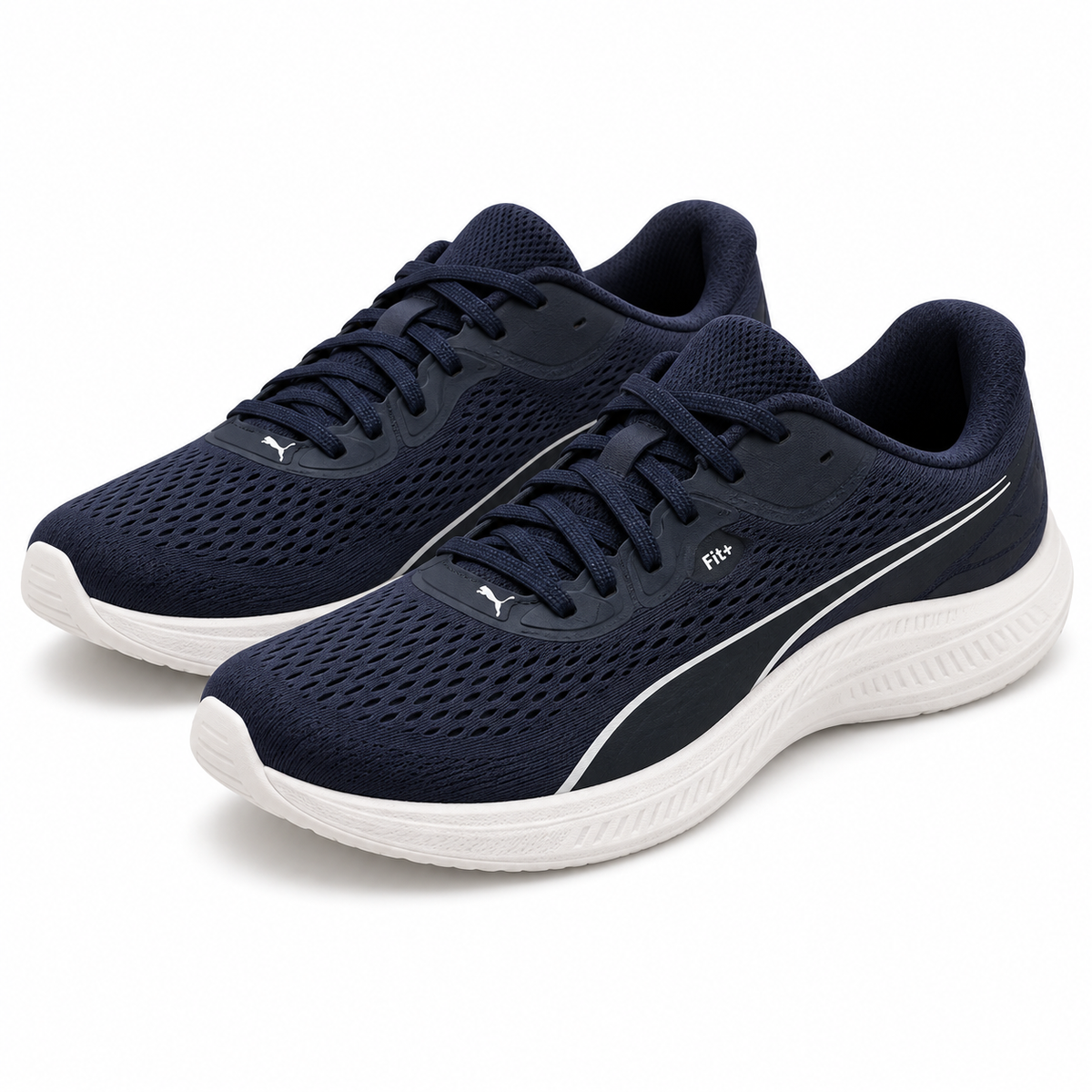 Zapatillas Puma 311730 azul marino de malla sobre fondo blanco