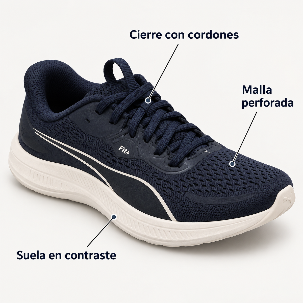 Detalles de las zapatillas Puma 311730 azul marino