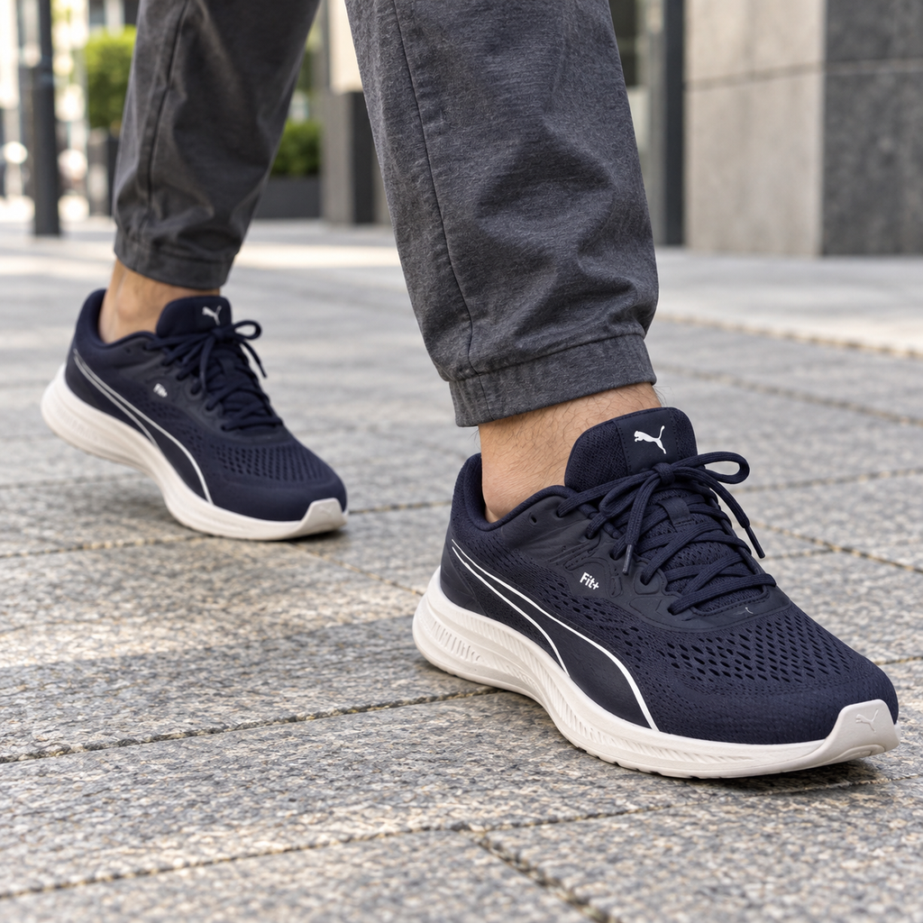 Zapatillas Puma 311730 azul marino en imagen lifestyle