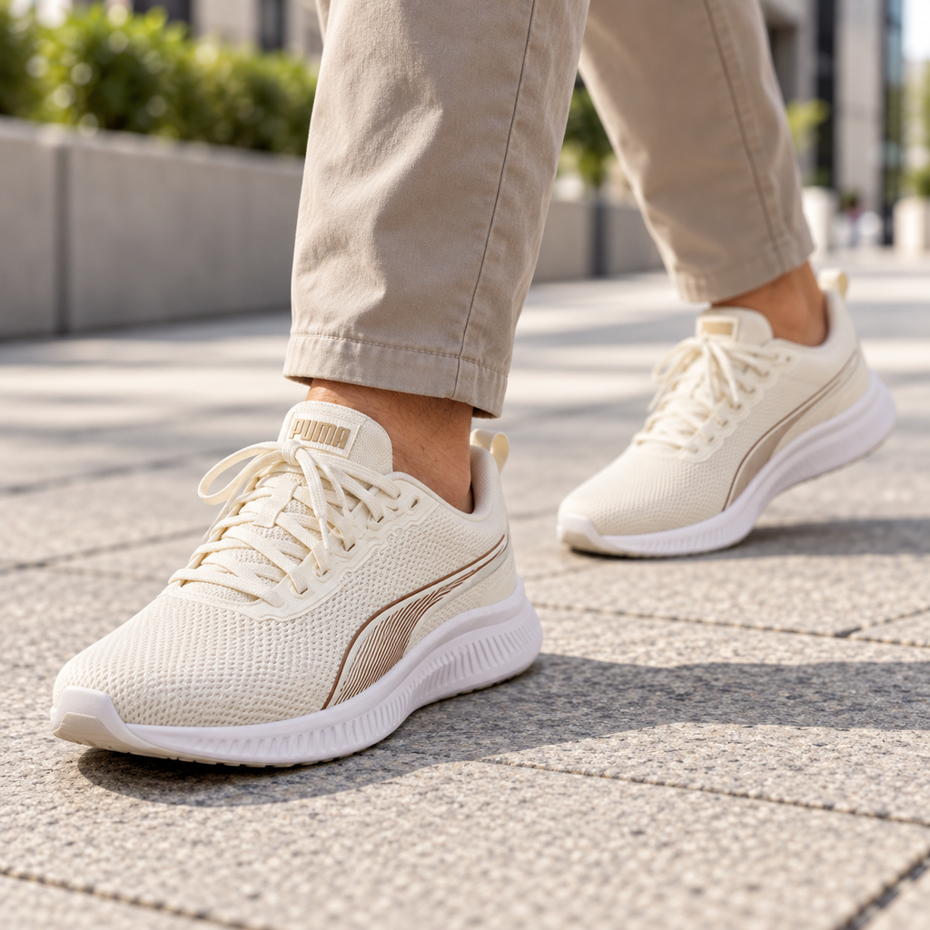Zapatillas Puma 310797 beige en imagen lifestyle