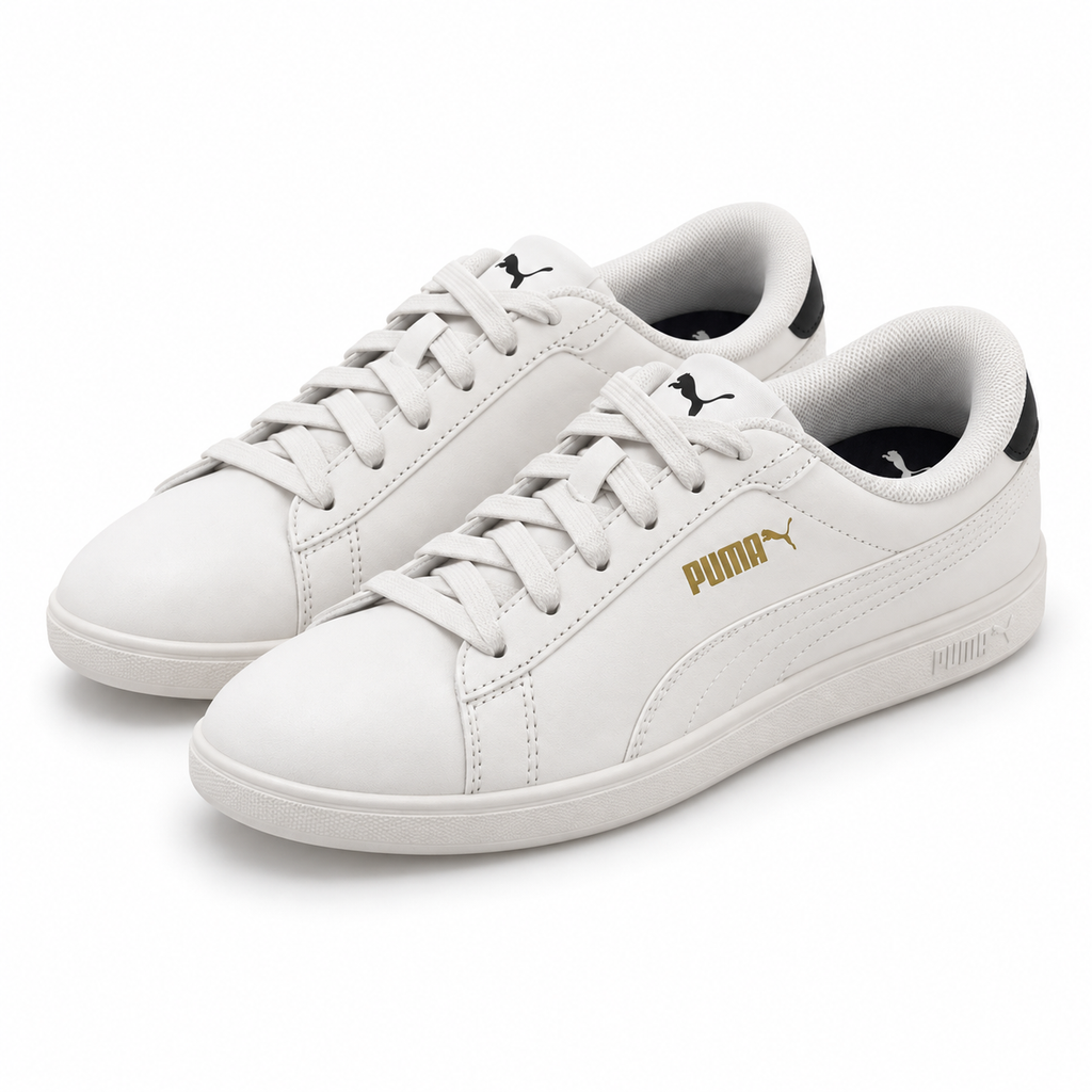 Zapatillas Puma Smash 3.0 390987-13 Blancas con Detalles Dorados Unisex - vista principal